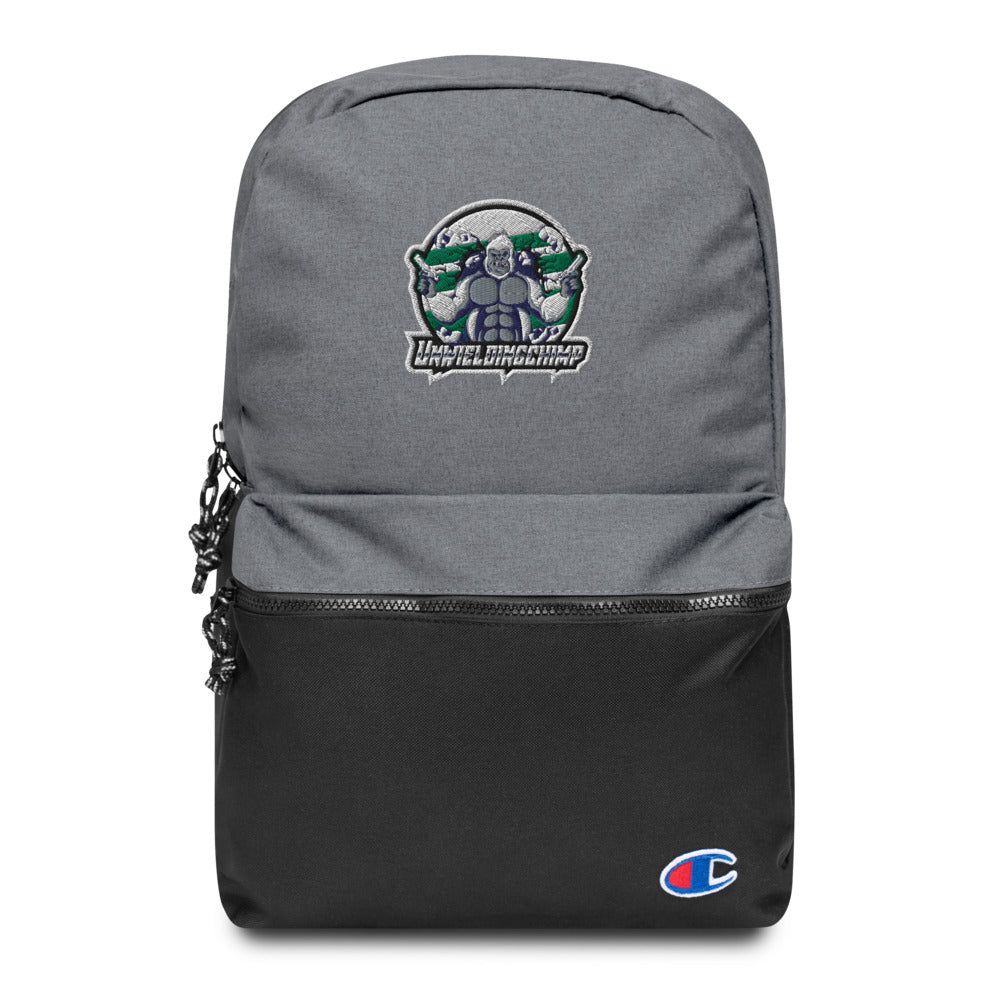 UnweildingChimp Embroidered Champion Backpack