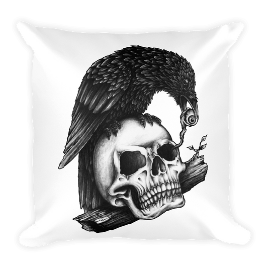 Raven Skull Pillow