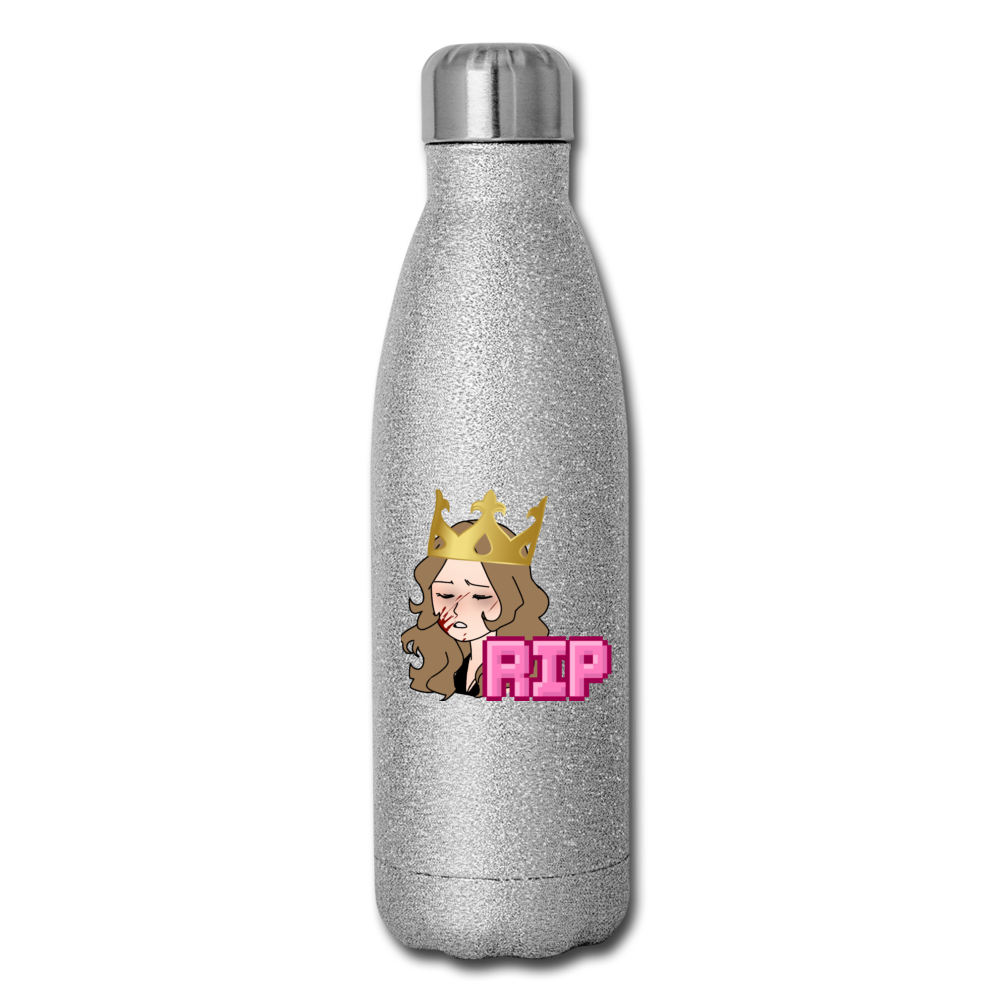 MizzQueenie  Stainless Steel Water Bottle - silver glitter