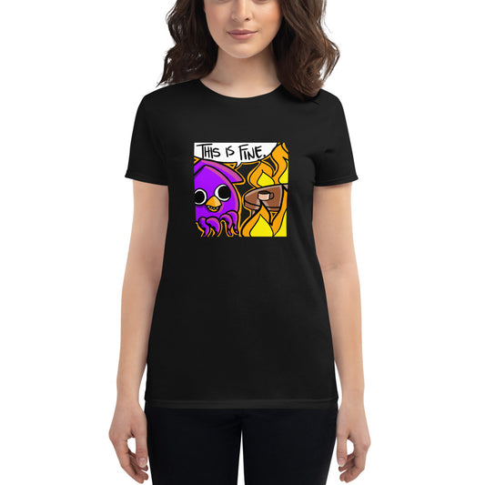 Captain_Fenhu "This is Fine" Women's short sleeve t-shirt